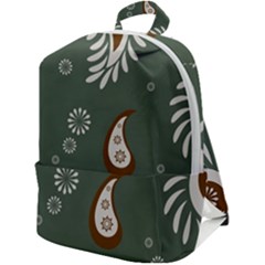 Floral Pattern Paisley Style Paisley Print  Doodle Background Zip Up Backpack by Eskimos