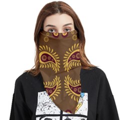 Floral Pattern Paisley Style Paisley Print  Doodle Background Face Covering Bandana (triangle) by Eskimos
