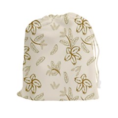 Folk Flowers Print Floral Pattern Ethnic Art Drawstring Pouch (2xl) by Eskimos