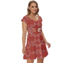 Abstract pattern geometric backgrounds   Short Sleeve Tiered Mini Dress View3