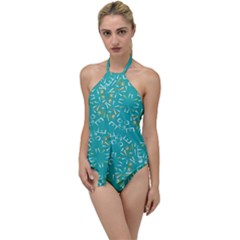 Abstract Pattern Geometric Backgrounds   Go With The Flow One Piece Swimsuit by Eskimos