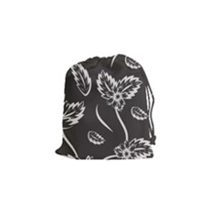 Folk Flowers Print Floral Pattern Ethnic Art Drawstring Pouch (small) by Eskimos