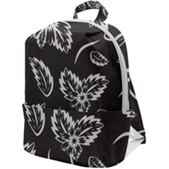 Folk Flowers Print Floral Pattern Ethnic Art Zip Up Backpack by Eskimos