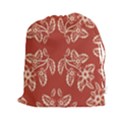 Floral folk damask pattern Fantasy flowers Floral geometric fantasy Drawstring Pouch (2XL) View1