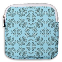 Floral Folk Damask Pattern Fantasy Flowers Floral Geometric Fantasy Mini Square Pouch by Eskimos