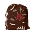 SFolk flowers print Floral pattern Ethnic art Drawstring Pouch (2XL) View2