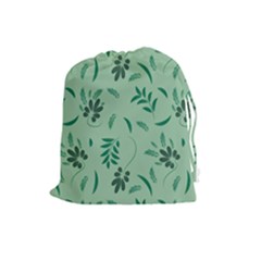 Folk Flowers Print Floral Pattern Ethnic Art Drawstring Pouch (large) by Eskimos