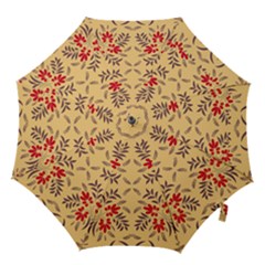 Floral Folk Damask Pattern Fantasy Flowers Floral Geometric Fantasy Hook Handle Umbrellas (small) by Eskimos