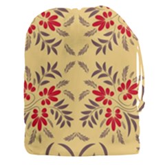 Floral Folk Damask Pattern Fantasy Flowers Floral Geometric Fantasy Drawstring Pouch (3xl) by Eskimos