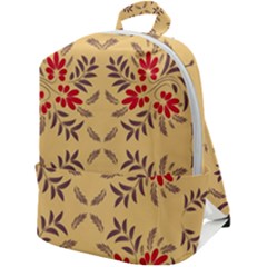 Floral Folk Damask Pattern Fantasy Flowers Floral Geometric Fantasy Zip Up Backpack by Eskimos