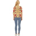 Floral folk damask pattern Fantasy flowers Floral geometric fantasy Lightweight Drawstring Hooded Top View4