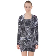 Hg Breeze V-neck Bodycon Long Sleeve Dress by MRNStudios