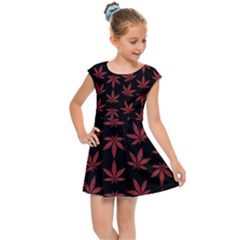 Weed Pattern Kids  Cap Sleeve Dress by Valentinaart