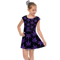 Weed Pattern Kids  Cap Sleeve Dress by Valentinaart