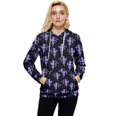 Cupid Pattern Women s Lightweight Drawstring Hoodie by Valentinaart