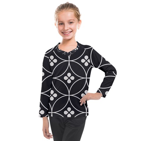 Black And White Pattern Kids  Long Mesh Tee by Valentinaart
