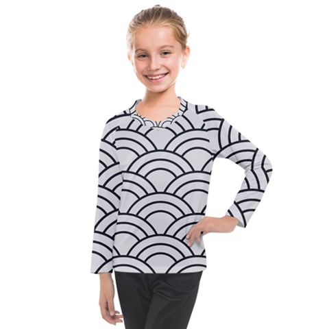Black And White Pattern Kids  Long Mesh Tee by Valentinaart