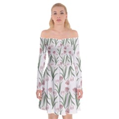Floral Pattern Off Shoulder Skater Dress by Valentinaart