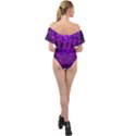 Magenta waves flow series 2 Off Shoulder Velour Bodysuit  View2