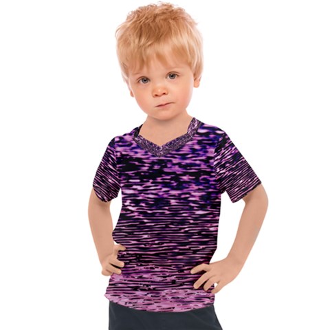 Purple  Waves Abstract Series No2 Kids  Sports Tee by DimitriosArt