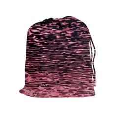 Pink  Waves Flow Series 11 Drawstring Pouch (xl) by DimitriosArt