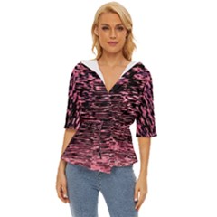 Pink  Waves Flow Series 11 Lightweight Drawstring Hooded Top by DimitriosArt