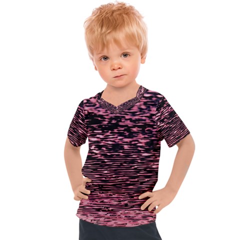 Pink  Waves Flow Series 11 Kids  Sports Tee by DimitriosArt