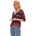 Pink  waves flow series 11 Lightweight Drawstring Hooded Top View2