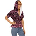 Pink  waves flow series 11 Lightweight Drawstring Hooded Top View3