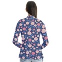 Flowers Pattern Drape Collar Cardigan View2