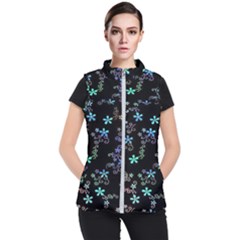 Flowers Pattern Women s Puffer Vest by Sparkle