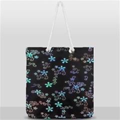Flowers Pattern Full Print Rope Handle Tote (large) by Sparkle