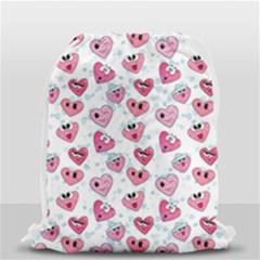 Funny Hearts Drawstring Bag (small) by SychEva
