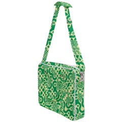 Liquid Art Pouring Abstract Seamless Pattern Lover Green Maze Cross Body Office Bag by artico