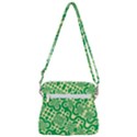 Liquid Art Pouring Abstract Seamless Pattern Lover Green Maze Zipper Messenger Bag View3