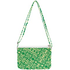 Liquid Art Pouring Abstract Seamless Pattern Lover Green Maze Double Gusset Crossbody Bag by artico