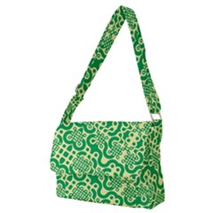 Liquid Art Pouring Abstract Seamless Pattern Lover Green Maze Full Print Messenger Bag (m) by artico