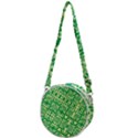 Liquid Art Pouring Abstract Seamless Pattern Lover Green Maze Crossbody Circle Bag View1