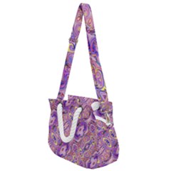 Liquid Art Pouring Abstract Seamless Pattern Tiger Eyes Rope Handles Shoulder Strap Bag by artico