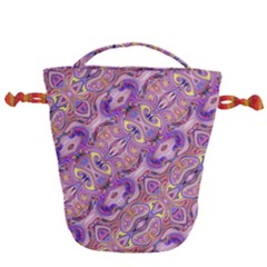 Liquid Art Pouring Abstract Seamless Pattern Tiger Eyes Drawstring Bucket Bag by artico