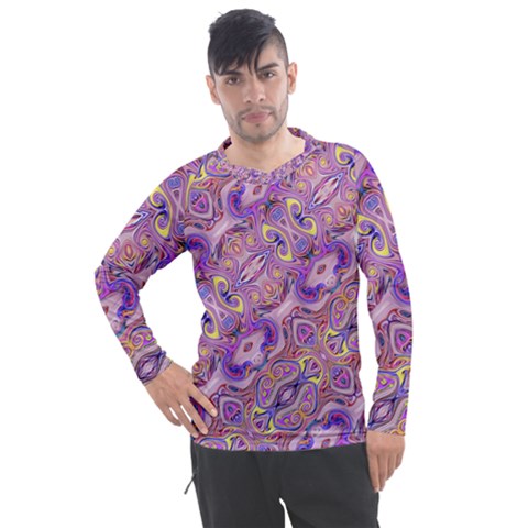 Liquid Art Pouring Abstract Seamless Pattern Tiger Eyes Men s Pique Long Sleeve Tee by artico