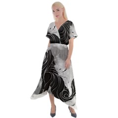 Lobo-lunar Cross Front Sharkbite Hem Maxi Dress by mundodeoniro
