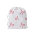 Pink Ribbons Pattern Drawstring Pouch (Large) View2