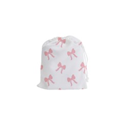 Pink Bow Pattern Drawstring Pouch (xs) by Littlebird
