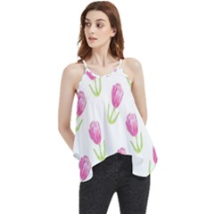 Tulips Watercolor Pattern Flowy Camisole Tank Top by Littlebird