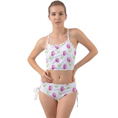 Tulips Watercolor Pattern Mini Tank Bikini Set by Littlebird