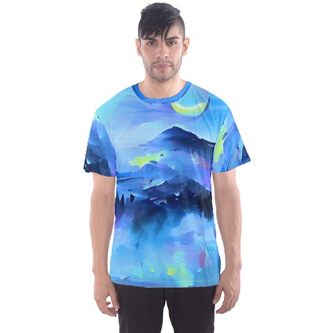 Moon Mountains Men s Sport Mesh Tee by Dazzleway