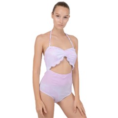 Watercolor Clouds Scallop Top Cut Out Swimsuit by Littlebird