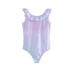 Watercolor Clouds Kids  Frill Swimsuit by Littlebird