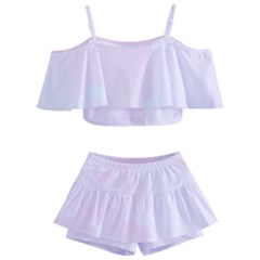 Watercolor Clouds Kids  Off Shoulder Skirt Bikini by Littlebird